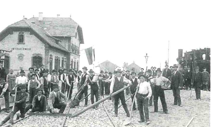 Gleisbau in Unteruhldingen 1901