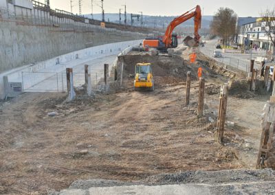 Bauarbeiten auf einer Baustelle