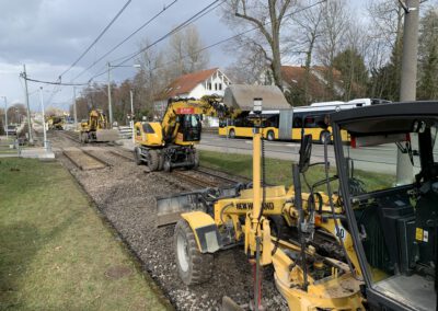 Bauarbeiten an der Straßenbahnlinie